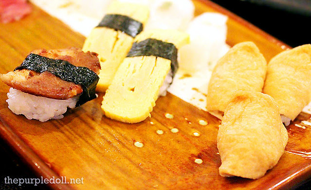 Samgyupsal, Tamago and Tofu Sushi