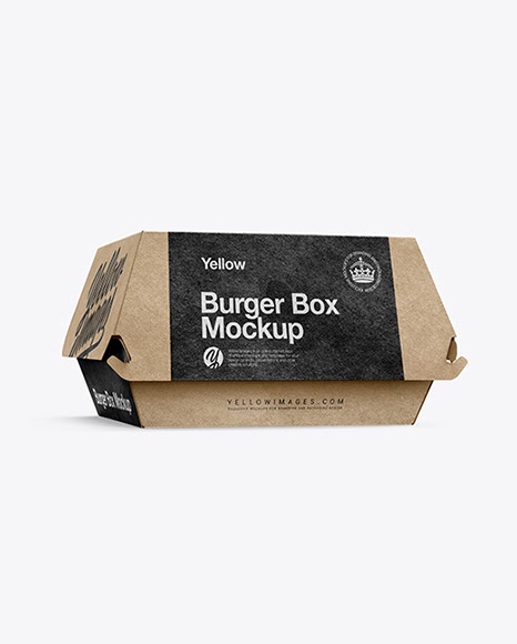 Download Kraft Burger Box Mockup - Half Side View Packaging Mockups ...