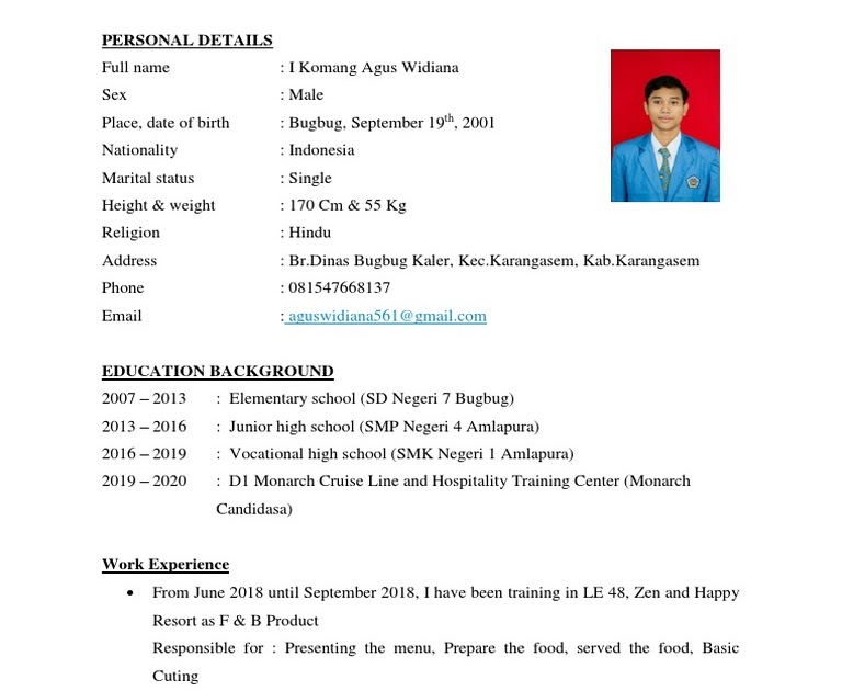[View 41+] Contoh Cv