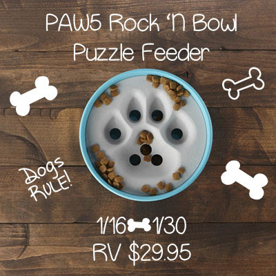 PAW5 Rock 'N Bowl Puzzle Feeder Giveaway