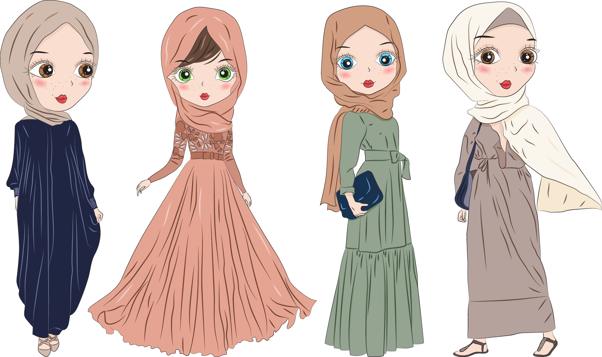 Transparent Hijab Cartoon Png