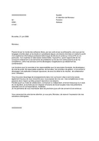 Resume Format: Lettre De Présentation Cv Changement De 