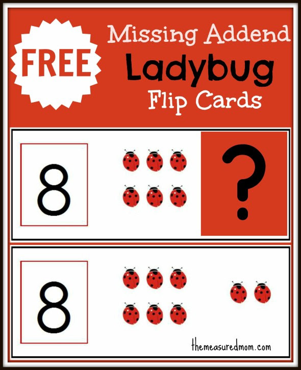 missing addend flip cards ladybugs the measured mom048 590x725 Missing Addend Activity: Ladybug flip cards!
