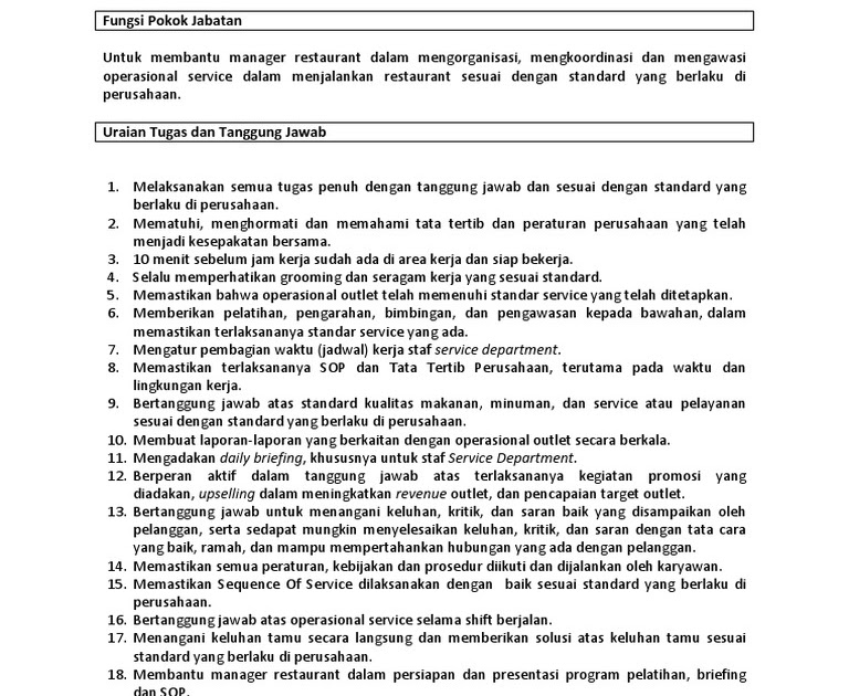 Tugas Dan Tanggung Jawab Supervisor Homecare24
