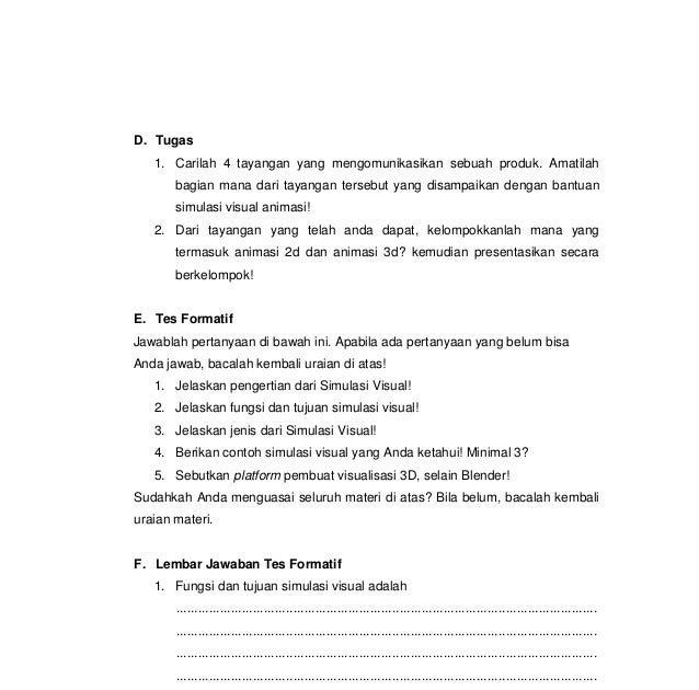 Soal essay animasi 3 dimensi