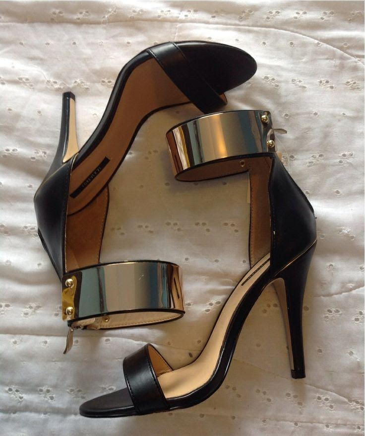 black and gold high heel sandals