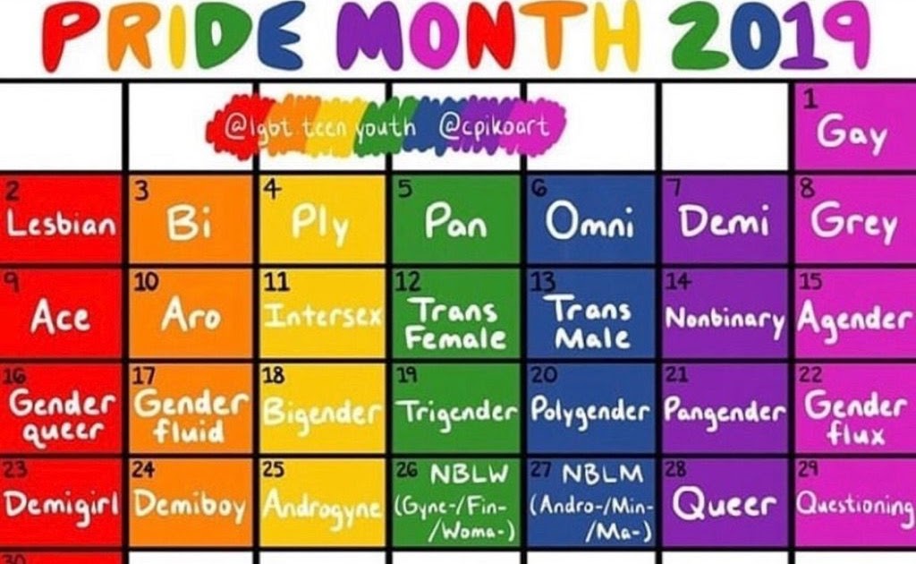 Pride Month Calendar - PRIDE MONTH CALENDAR เพราะอัตลักษณ์และรสนิยมทาง