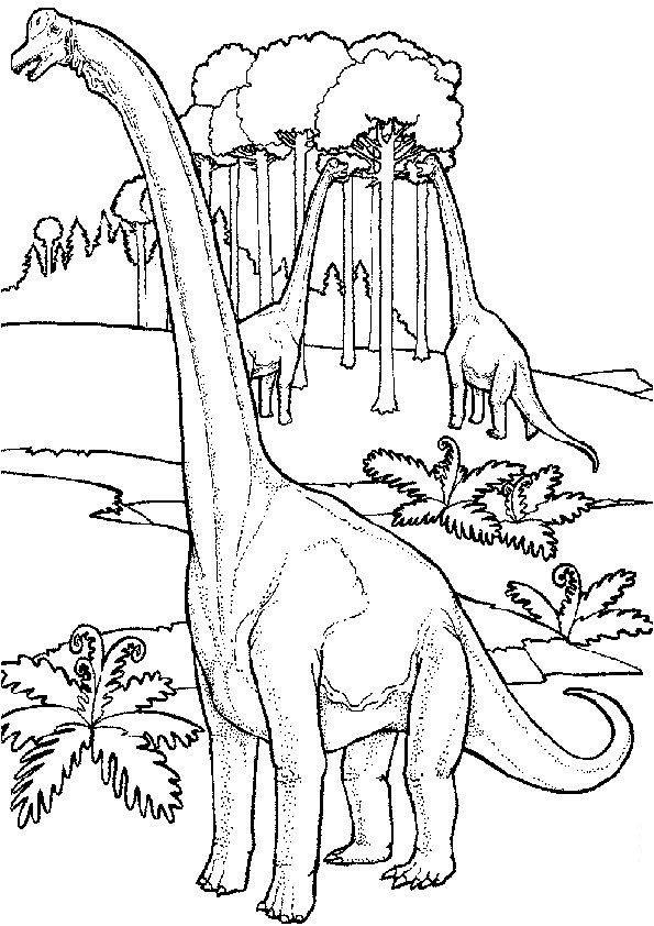 Malvorlage Langhals Dino