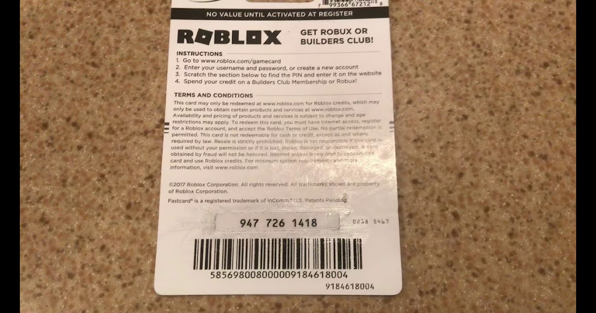 Robux codes that have never been used