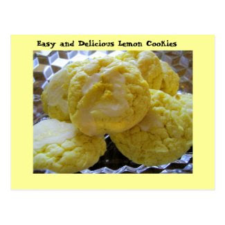 Lemon Cookie Recipe Postcard