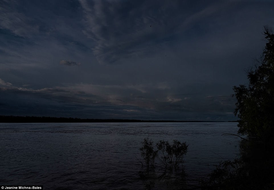 Moonlight shines on the Mississippi River in Tensas Parish, Louisiana. Many of the slaves vying for freedom had to cross dangerous sections of river on their route 