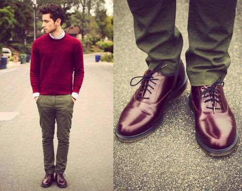 olive green and red shoes