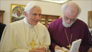 Dr Williams with Pope Benedict XVI at the Vatican in 2009