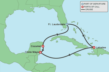 Royal Caribbean 7 Night Western Caribbean Cruise Map