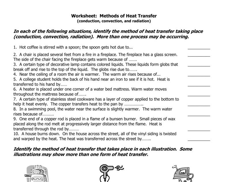Methods Of Heat Transfer Worksheet - worksheet