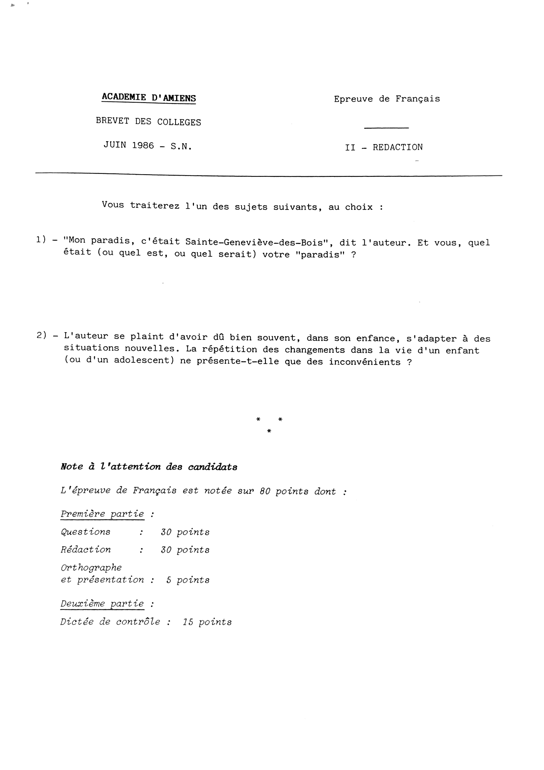 Exemple De Redaction En Francais 3eme Brevet  Le Meilleur Exemple