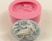 Mermaid Cameo Flexible  Mold/Mould (25mm) for Crafts, Jewelry, Scrapbooking (resin, pmc,  polymer clay) (184)