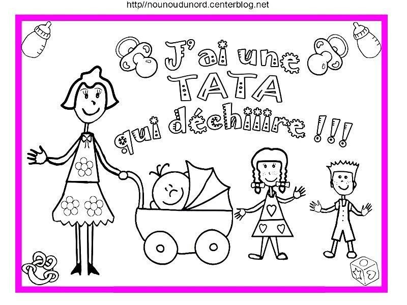 Coloriage Joyeux Anniversaire Tata  Coloriage