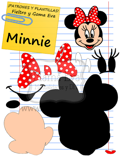 Manualidades Moldes De Minnie Mouse En Foami