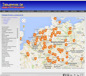 Freizeitparks Europa Karte | Landkarte
