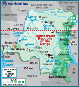 map of Democratic Republic of the Congo