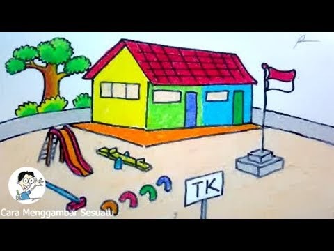 Mewarnai Gambar Gedung Sekolah Tk Adalah - IMAGESEE