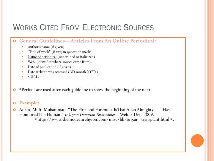 Works Cited For Sources