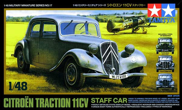 Tamiya 1/48 Citroën Traction 11CV Staff Car (32517) English Color Guide & Paint Conversion Chart