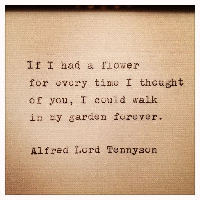 Alfred Lord Tennyson Love Quote Made on Typewriter and Framed. $11,00, via Etsy.