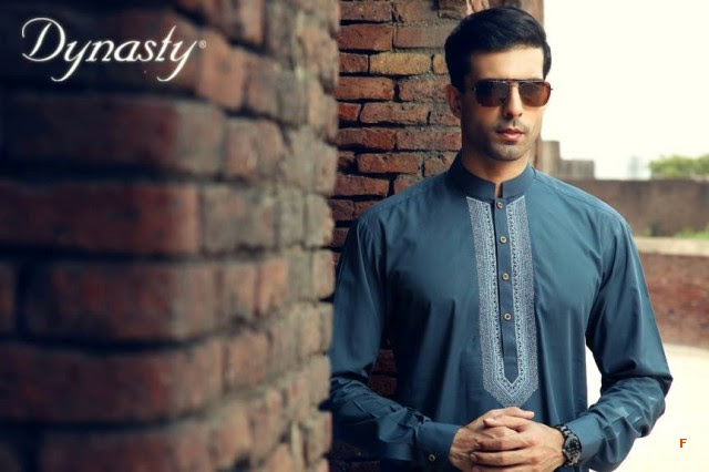 Mens-Wear-Cotton-Embroidered-Kurta-Pajama-By-Dynasty-Fabrics-New-Fall-Collection-2014-2 Mens-Wear-Cotton-Embroidered-Kurta-Pajama-By-Dynasty-Fabrics-New-Fall-Collection-2013-14-2