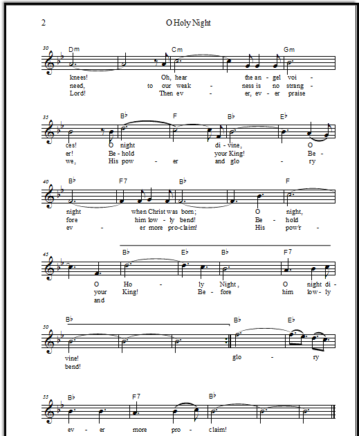 Not Lagu O Holy Night Kumpulan Not Lagu