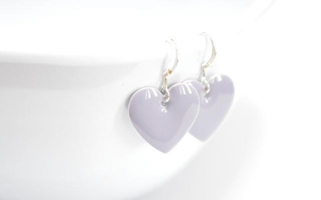 Lilac Heart Earrings,Childrens Jewelry Tween Teen Jewelry Lavender Light Purple Pastel Love Minimalist Fashion Sterling Silver Gift Under 20 - CCARIA Lilac Heart Earrings,Childrens Jewelry Tween Teen Jewelry Lavender Light Purple Pastel Love Minimalist Fashion Sterling Silver Gift Under 20 - CCARIA
