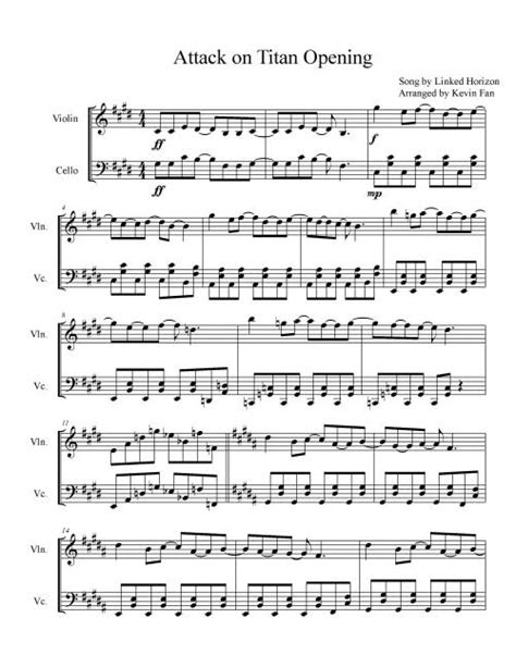 Piano Sheet Anime