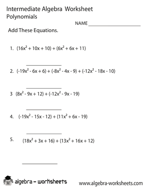 Polynomial Operations Worksheet - worksheet