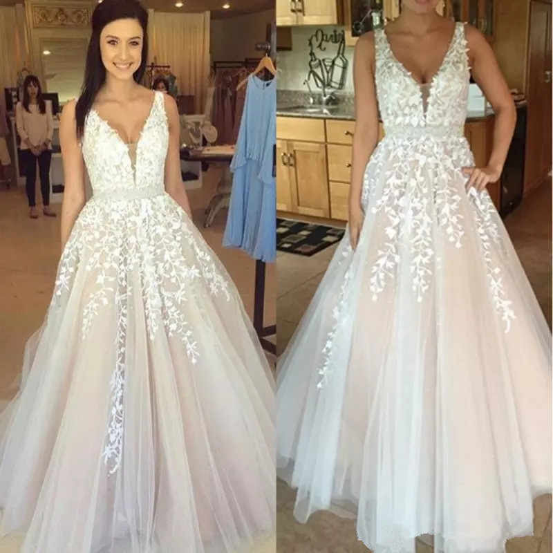 Blush Beach Wedding Dress - Wedding