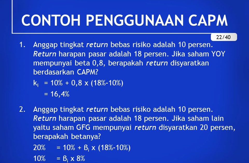 Contoh soal capm dan jawaban