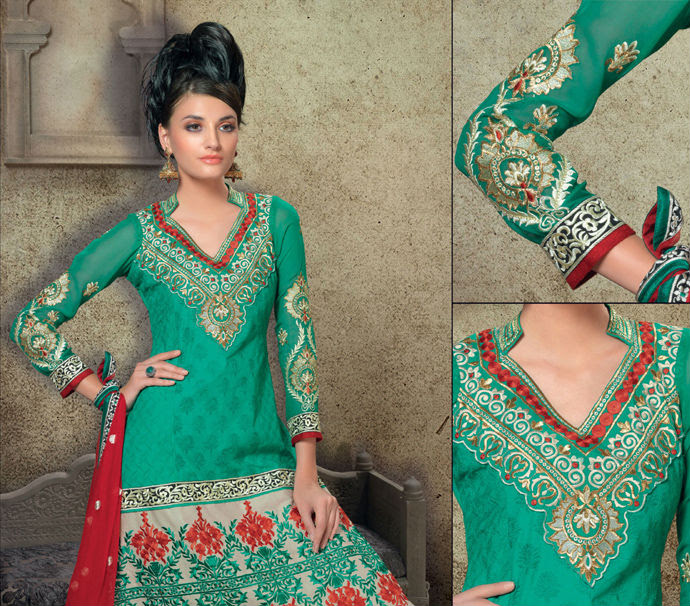 zari work designer punjabi suit