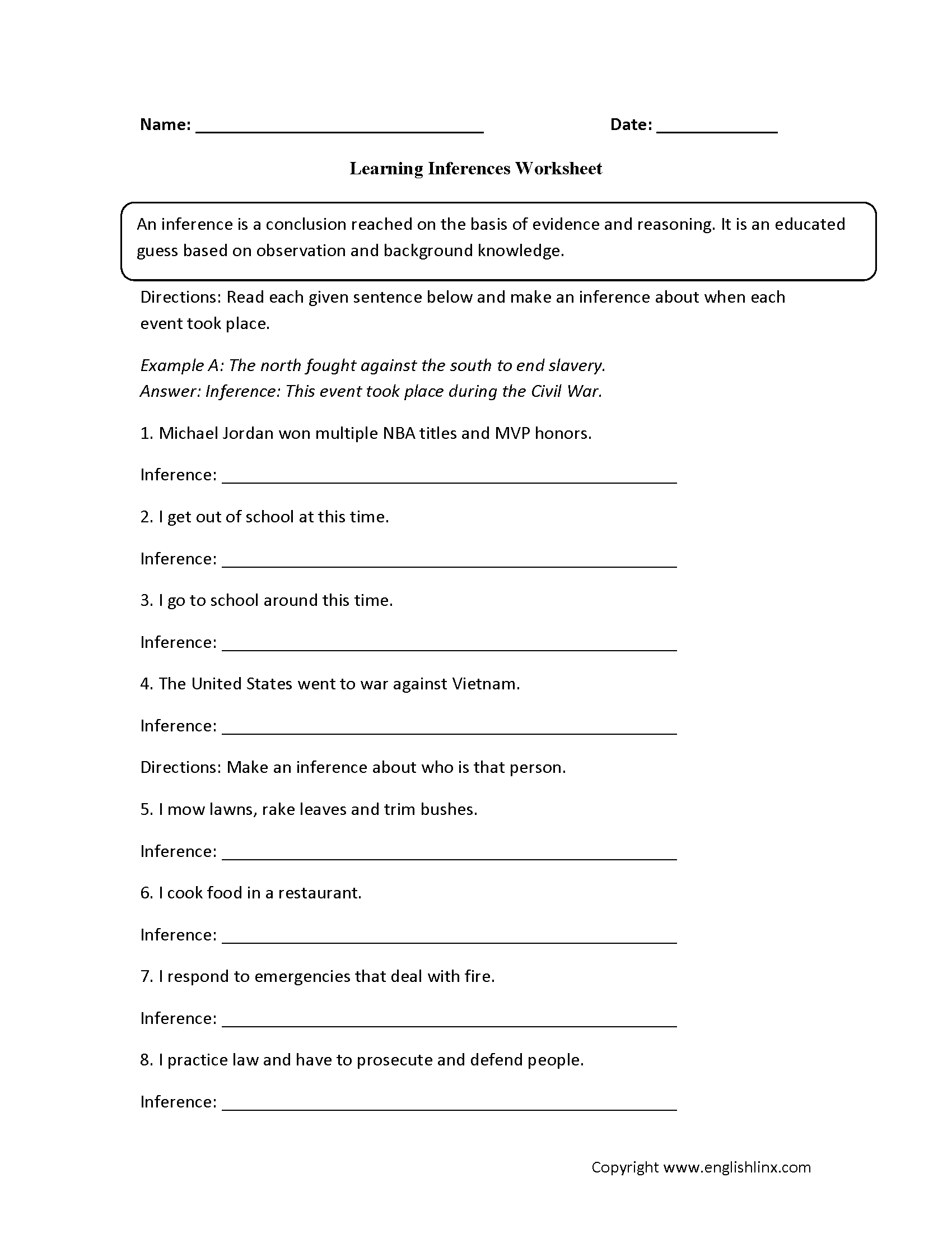 11 Best Images of Making Inferences Worksheets 11th Grade 11th Grade In Observation Vs Inference Worksheet