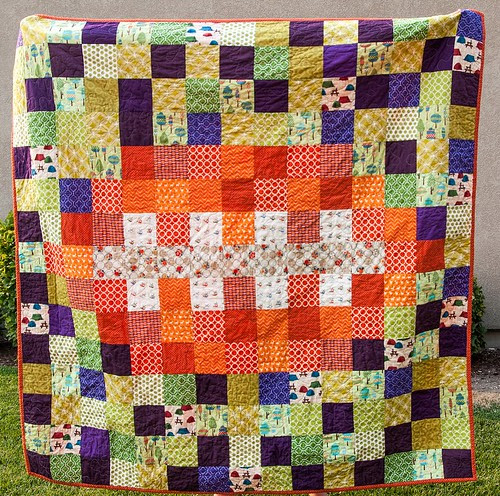 Finished Pixelated American Football Quilt