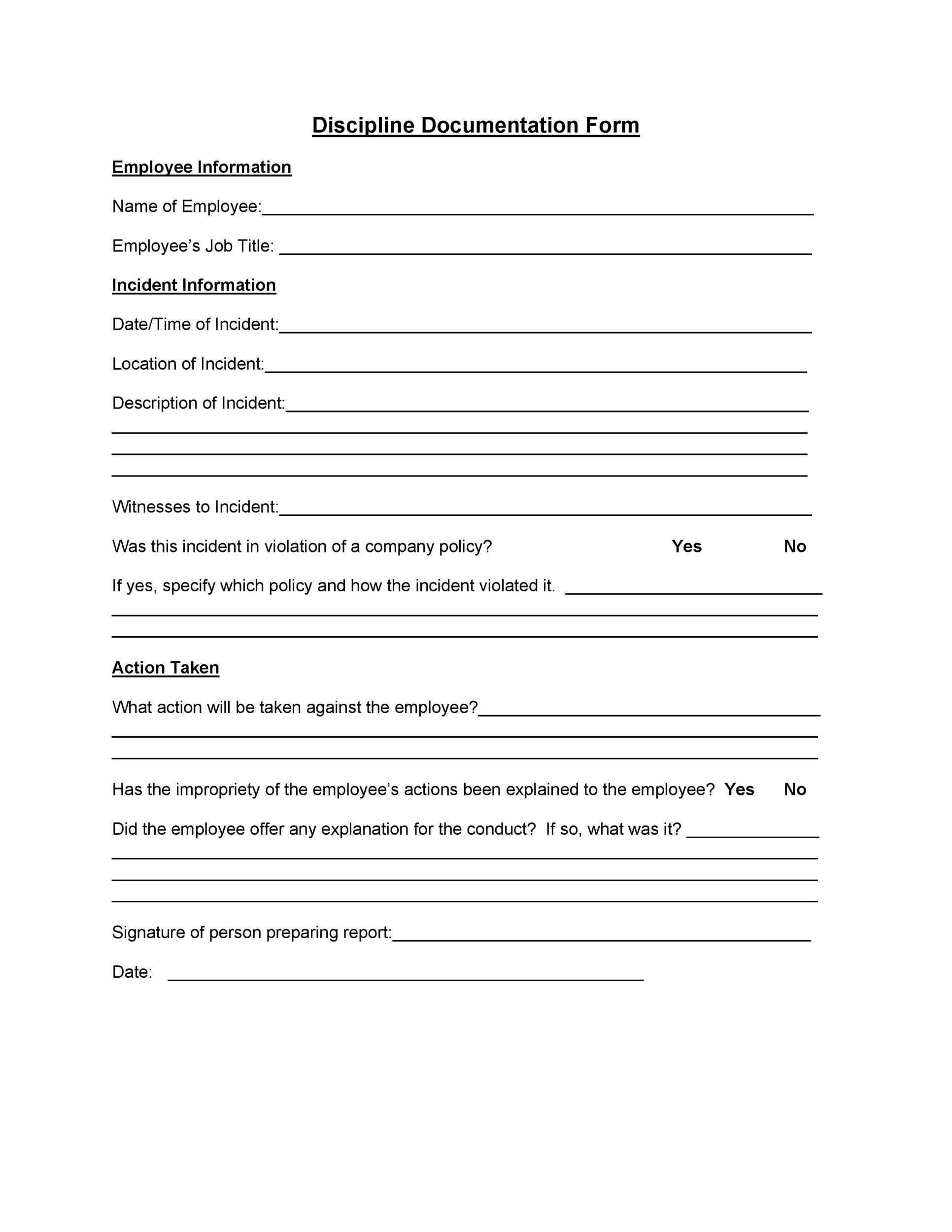 documenting conversations with employees template