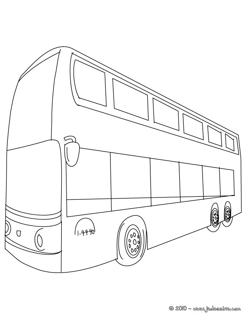 Coloriage Bus Anglais Facile  30000 ++ collections de pages à colorier
