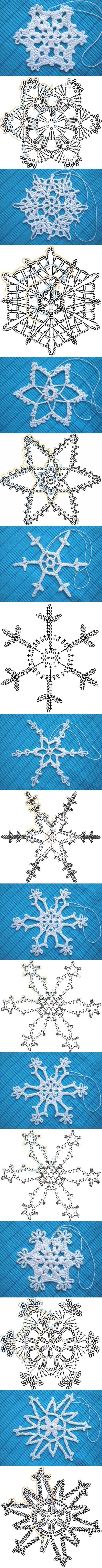 DIY Crochet Snowflakes Pattern♪ ♪ ... #inspiration_crochet #diy GB