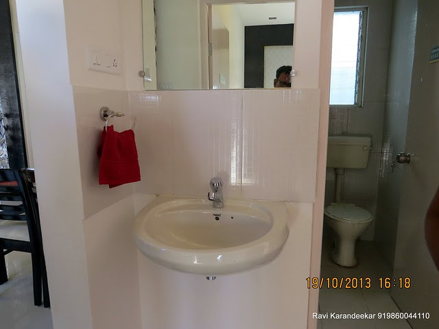 Wash Basin & Common Toilet - Visit 2 BHK Show Flat of Vastushodh Projects' UrbanGram Kolhapur, Township of 438 Units of 1 BHK 2 BHK Flats, behind S. P. Office, near Dream World Water Park, Kolhapur 416003 Maharashtra, India