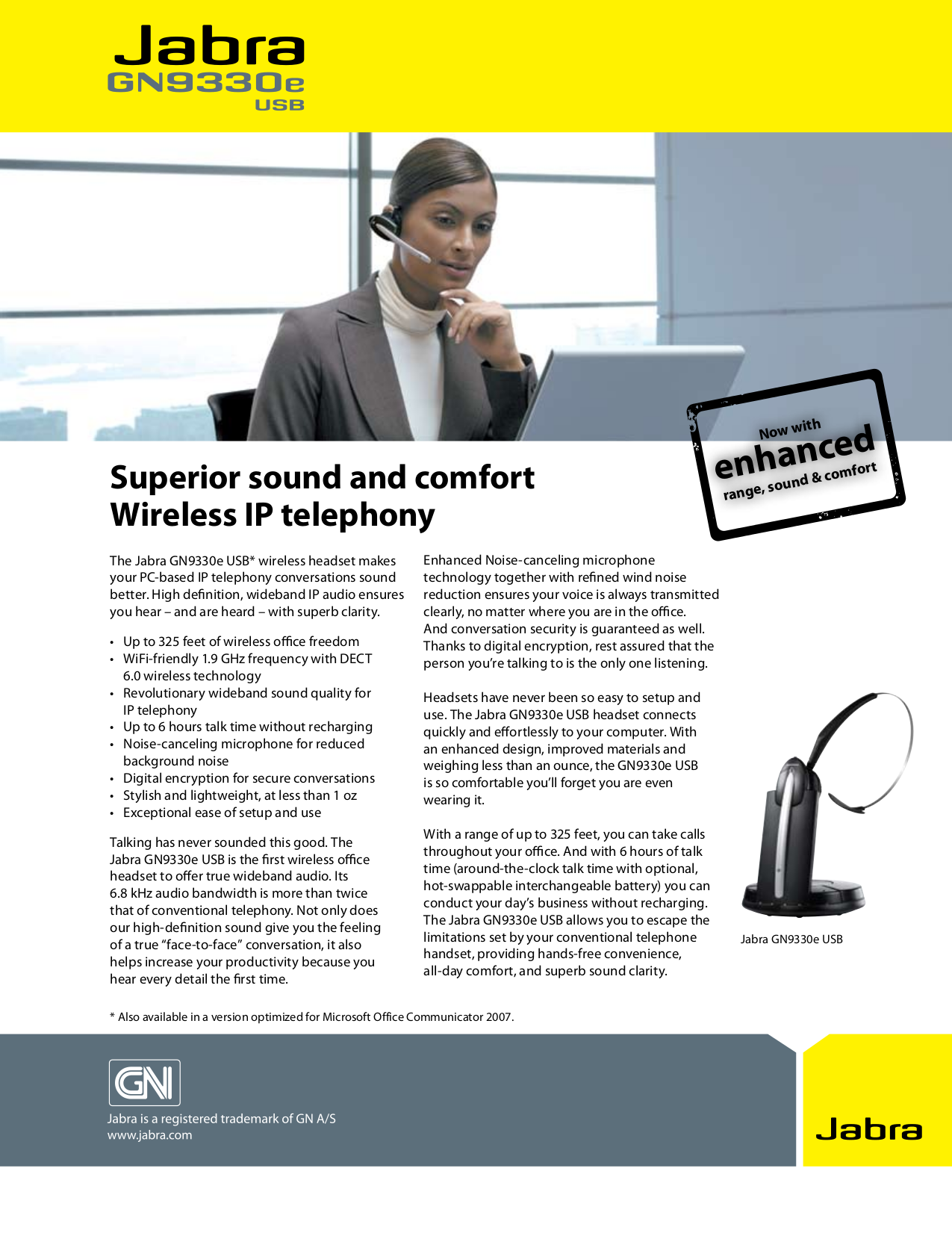 Jabra Headset Gn 9330 Bedienungsanleitung