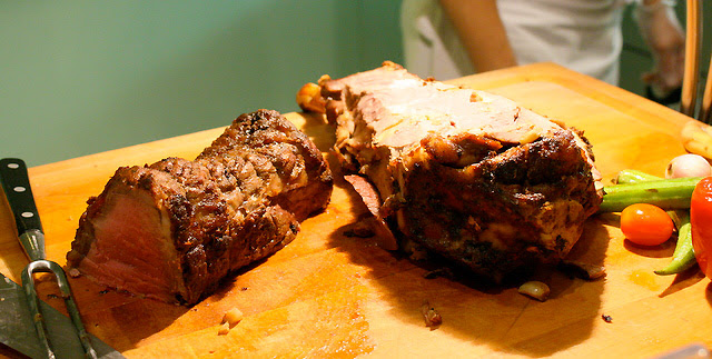 Carving station gives you roast beef and lamb