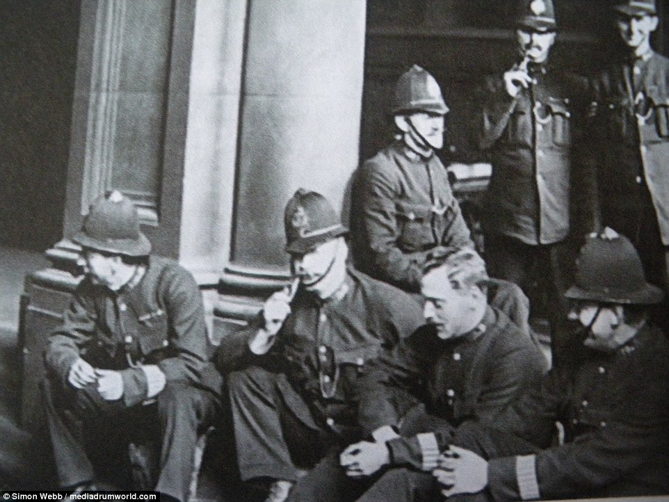 Police officers on strike in London in 1919: To some observers, it seemed only a matter of time before Britain transformed itself from a constitutional monarchy into a Soviet Republic
