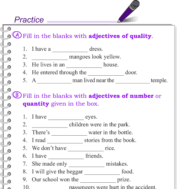 Descriptive Or Limiting Adjective Worksheet