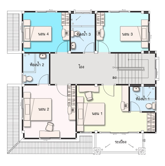 House design plan 10x10.5m with 5 bedrooms - House Plan Map