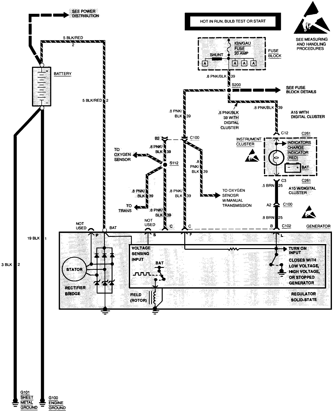 CarFusebox: Chevy S10 Blazer Alternator To C100 connector Wiring Diagram