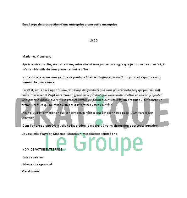 Exemples Lettres De Prospection  Lettre De Prospection Exemple Fiche